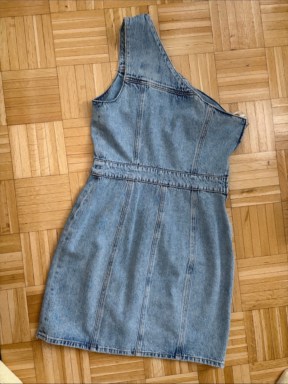 Agolde One-Shoulder Denim Dress